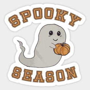 Spooky season cute ghost and pumpkin Sticker